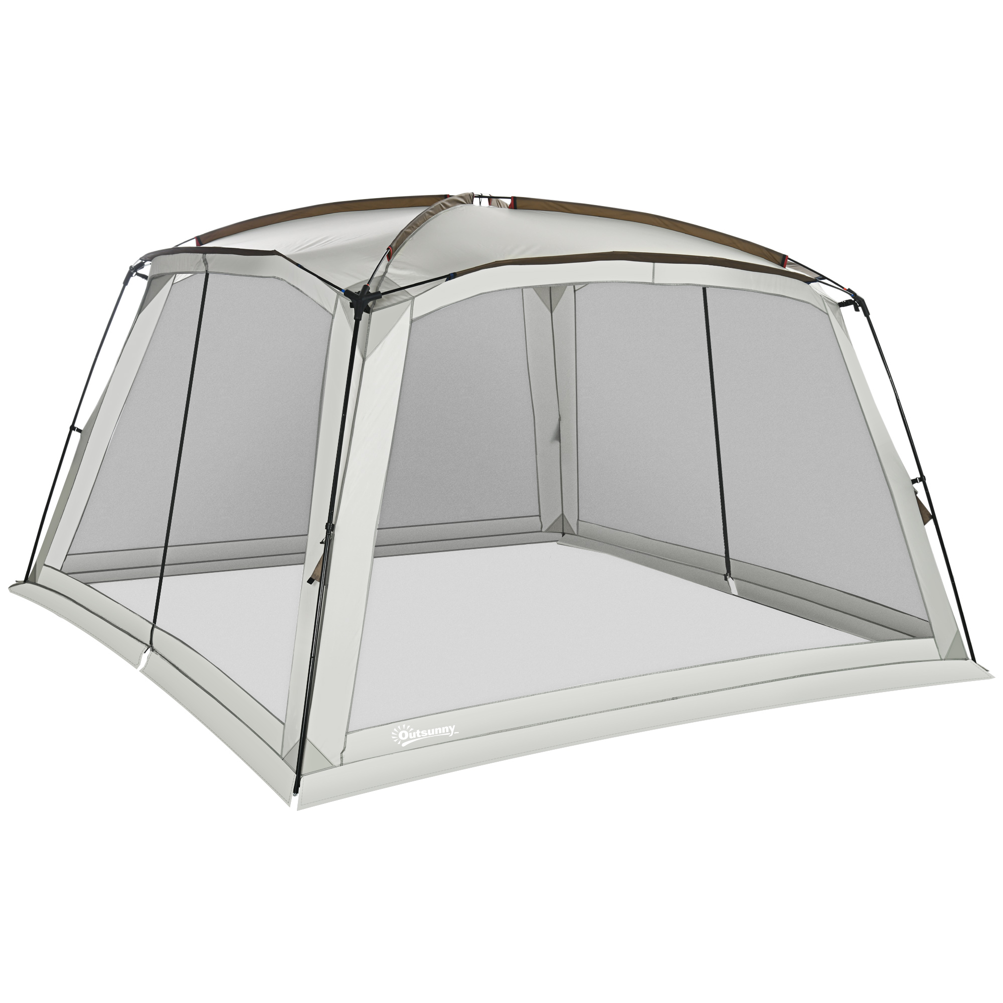 Outsunny 12' X 12' Screen House Room,Uv50+ Screen Tent with 2 Doors and Carry Bag,Easy Setup,For Patios Outdoor Camping Activities,White Polyester Garden Outdoor Tents